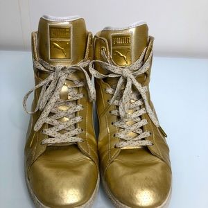 Puma gold high tops size 9
